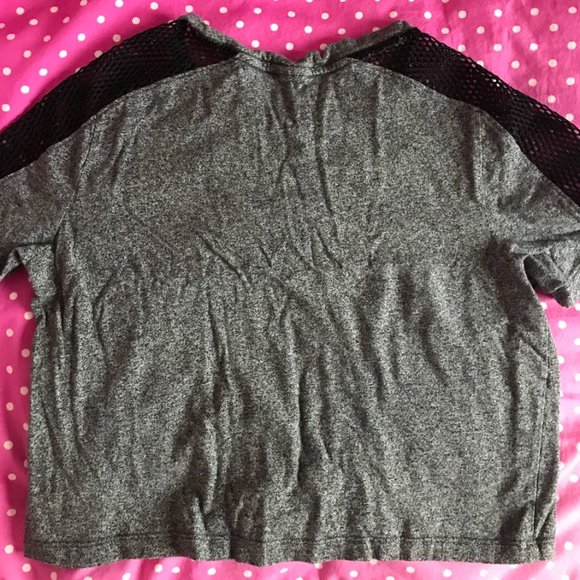 Grey Mesh Crop Top - Picture 4 of 4